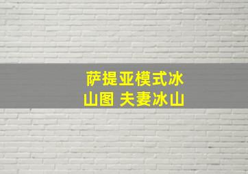 萨提亚模式冰山图 夫妻冰山